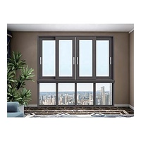 Fenêtre coulissante en aluminium sur mesure, grande taille, avec moustiquaire en acier inoxydable, double vitrage trempé, résistante aux impacts des ouragans