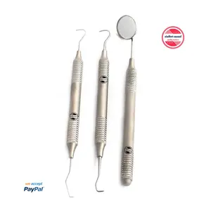 Stainless steel Dental Tarter Scraper and Remover Set 3 PCS SET Teeth Cleaning & Filling Mouth Mirror with Handle Dental Scaler