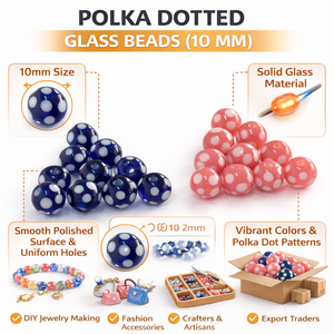 Cuentas de Vidrio Multicolores con Puntos de 10 mm para la Fabricación de Joyas, Cuentas Redondas con Orificio, Caja de Artesanía Decorativa, Suministro al por Mayor - Product Image 6