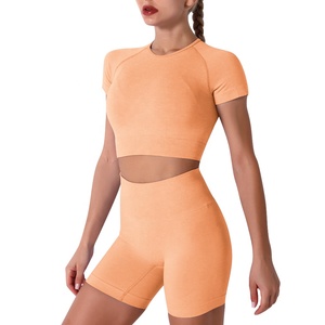 Custom Logo <b>Comfy</b> Cotton Spring Summer design crop top and pocket biker shorts sets women two piece short set for women - Product Image 5