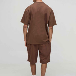 Ensembles d'été de la meilleure qualité pour les hommes Ensemble deux pièces d'été de coupe régulière à col rond de couleur personnalisée avec logo personnalisé - Product Image 4