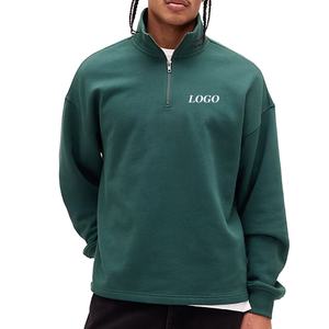Sudadera de Hombre de Primera Calidad con Costuras de Alta Calidad para Pedidos al por Mayor, con Cuello Alto con Cremallera, Diseño de Mangas Completas y Logotipo Personalizable - Product Image 1