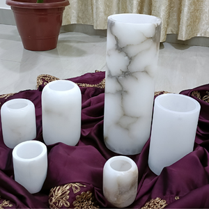 Venta al por mayor de fábrica de bajo precio de diseño personalizado de piedra de ónix natural tarros de vela Venta caliente soporte de vela para la decoración del hogar de Navidad - Product Image 3