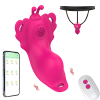 App-gesteuerter Vibrations-Slip Tragbarer Klitoris-Stimulator für Frauen Silikon-Schmetterling Slip-Vibrator Erotik-Spielzeug für Erwachsene