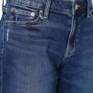 กางเกงยีนส์ขาสั้นทรงตรงคุณภาพสูงสำหรับผู้หญิง หลายกระเป๋า ทรงเข้ารูป สีกลาง ล้างแบบน้ำย้อม สีพื้น สำหรับฤดูร้อน ระบายอากาศได้ดี แห้งเร็ว - Product Image 6