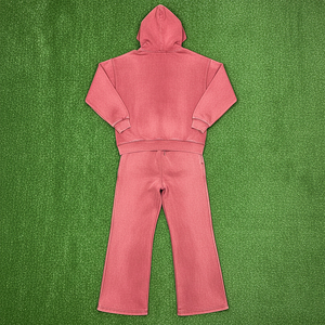 Haute Qualité 100% Coton Acidwash Hiver Pull Brodé À Capuche Jogger 2 Pièces Ensemble Personnalisé 3D Puff Imprimé Logo Femmes - Product Image 2