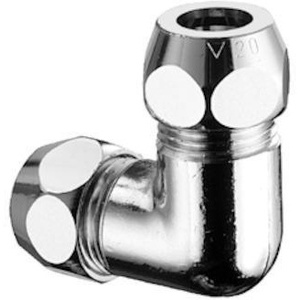 Válvula Angular Cromada de 3/8 Pulgadas x 10 mm SCHELL Tipo Doble Crimpado - Product Image 1