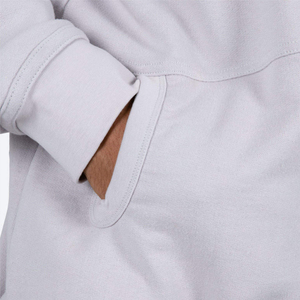 Sweat-shirt à col rond gris clair pour hommes manches raglan coupe surdimensionnée couleur unie pull décontracté haut en coton mélangé - Product Image 6