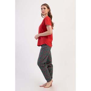 Completo Pigiama Donna P.SUPREM BATTAL XXL con Collo a O e Maniche Corte - Nuovo Rosso - Nuovo Rosso - Product Image 2