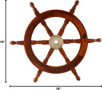 MARCO ENTERPRISES Roue de bateau nautique moderne en bois finition laiton poli, décoration murale faite à la main, décoration de volant