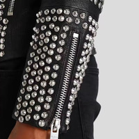 Usine directe veste de motard en cuir noir clouté pour hommes de qualité supérieure style punk rock pour les commandes en gros veste cassul pour hommes