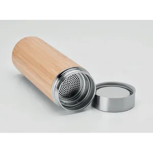 Bouteille d'eau en bambou durable BATUMI 400 ml avec infuseur à thé - Product Image 5