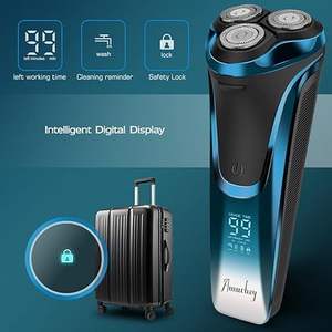 Afeitadora Eléctrica Blau Mini para Hombre, Triple Cuchilla, IPX7 Impermeable, Uso en Seco o Húmedo, Afeitadora Facial o Rotatoria de Repuesto - Product Image 3