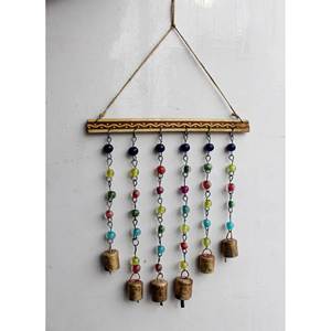 Campanilla de Viento Bohemia de Hierro con Cuentas, Artesanía Metálica India, Atrapasueños Decorativo Colgante con Función - Product Image 5
