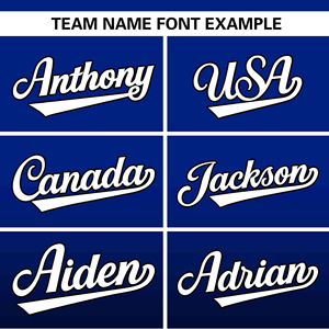 Maillot de baseball sublimé pour hommes, nom et numéro d'équipe personnalisés, bleu noir dégradé, rayures fines, col en V, manches courtes, uniforme de sport - Product Image 3