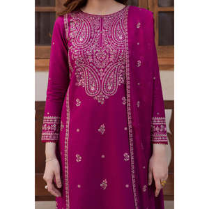 เสื้อชีฟองปักลาย BATIK-3PC พร้อมผ้าคลุมไหล่และกางเกงปักลาย-BIC-4735 - Product Image 3