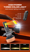 DIINII Série M7 Phare LED H4 Tricolore 3000K/4300K/6500K 150W 15000LM 12V Aluminium Universel pour Voiture Nouveau