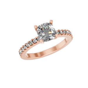 แหวนเพชรสำหรับงานหมั้นและแต่งงานสีทองทึบ14K และ18K ทำจาก1-5CT VS1สำหรับผู้หญิง - Product Image 3