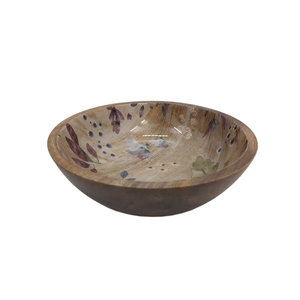 <b>White</b> Coated Inside Wooden Round Shape Food <b>Serving</b> <b>Bowl</b> Natural Finished for Home & Hotels Tabletop Food <b>Serving</b> <b>Bowls</b> - Product Image 3