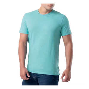 Camiseta de gimnasio de algodón 100% para hombre, manga corta de cuello redondo a la moda para entrenamiento al aire libre de verano, tela de punto Lisa cómoda - Product Image 1