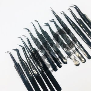 Custom Logo Lash Tweezers <strong>for</strong> Eyelash Extension Black Plasm High Standard Color Sustainable Tweezer <strong>Big</strong> Set Tweezer Set Top <strong>Sale</strong> - Product Image 3