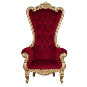 Chaises de trône de style antique européen Fabrication de chaises de trône de mariage à dossier haut rouge et or en Indonésie - Product Image 4
