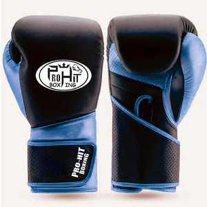 Vêtements d'entraînement professionnels Gants de boxe Fabricant en cuir véritable Gants de boxe gagnants bleus sur mesure - Product Image 3