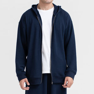 Sweats à capuche zippés pour hommes 100% coton polaire tissu respirant doux durable hiver pour confort quotidien brodé - Product Image 3