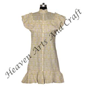 Increíble mejor calidad hecho a mano Casual tela verano manga corta romántico Casual verano elegante vestido - Product Image 5