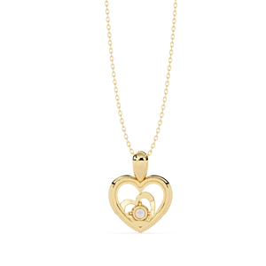 14K Solid Gold <b>Pendant</b> with Lab Grown Round Diamond IGI Certified <b>Necklace</b> From Lab Created Diamonds Collection - Product Image 6