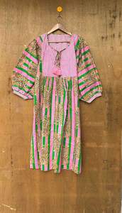 Femmes été bohème Hippie robe coton bloc imprimé col profond Midi Mini longueur Style décontracté naturel lâche chaîne fermeture - Product Image 6