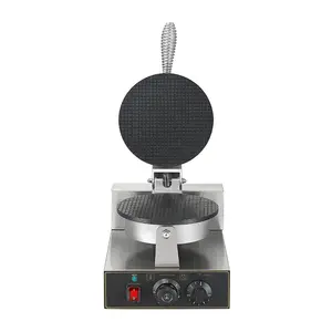 Stainless Steel Commercial Electric Round Single Head Ice Cream Waffle Cone Maker Machine