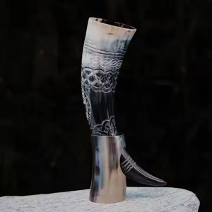 Corne à boire en buffle naturel Corne à boire Viking la plus vendue par l'artisanat en croissant - Product Image 2