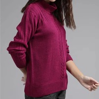 Suéter de Punto para Mujer, Mezcla de Lana, Cuello Redondo, Manga Larga, Suave y Cálido, Otoñal, Casual, con Patrón Geométrico Personalizado