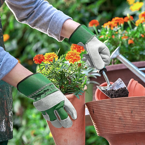 Guantes de trabajo de cuero de vaca divididos, duraderos, aprobados por la CE, trabajo industrial resistente, seguridad en la construcción, equipo protector de manos y brazos - Product Image 2