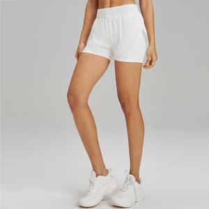 Short de fitness GYM d'été décontracté pour femmes taille haute anti-décapage Lulu Yoga Shorts fermeture à la taille élastique motif de short chaud - Product Image 2