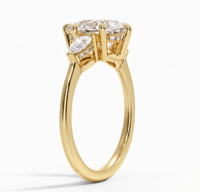 Bague de fiançailles en diamant de laboratoire taille poire, trio parfait, avec 3 pierres et diamants latéraux taille poire, plaqué or 18K 14K, bijoux fins pour femme