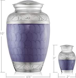 Lot de 5 urnes funéraires gravées pour cendres humaines-1 adulte + 4 jetons souvenir taille lavande - Product Image 3