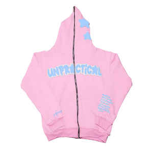 Sweat-shirt à capuche zippé personnalisé OEM de haute qualité Impression bouffante Vêtements pour hommes de bonne qualité Sweats à capuche pour hommes - Product Image 3