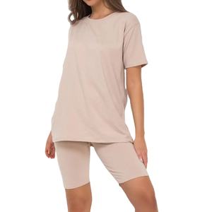 Conjunto de mujer de alta calidad, ropa informal de verano, tela de rizo transpirable con bordado, conjunto de 2 piezas para mujer - Product Image 1