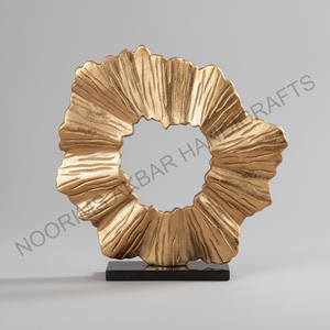 Hot Selling Golden Metal Sculpture Statue with Metal Base <b>Book</b> Design for Home Living Room Office Desk Art <b>Decor</b> Exporter - Product Image 3