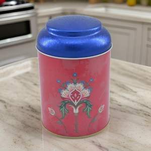 1.2L Fond rouge rond en métal étain Ø 105x150mm avec couvercle dôme pour organisateurs de bijoux - Product Image 4