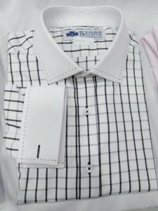 Chemise habillée pour homme en popeline 100% coton, teinte en fil, anti-rétrécissement, personnalisable, style décontracté durable - Product Image 2