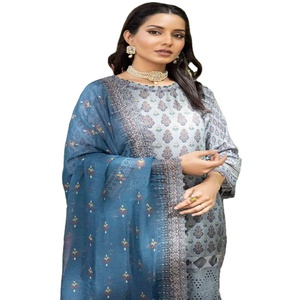 2023 Premium Pakistani Lawn 3 pièces Costumes pour adultes Top de marque brodé par MI Creation pour les filles - Product Image 1