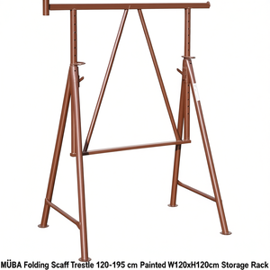 MBA Folding Scaffold Trestle 120-195 cm Painted W120xH120cm Storage Rack - Product Image 3