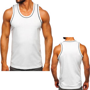 Camiseta sin mangas de verano con cuello redondo personalizada de alta calidad para hombre, camiseta interior tejida para entrenamiento de gimnasio, ropa de entrenamiento Premium - Product Image 2