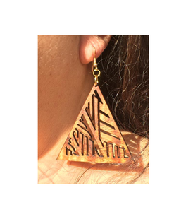 Vente en gros de boucles d'oreilles en bois boucles d'oreilles demi-rondes en bois pour articles de fête bijoux crochet en acier design boucle d'oreille en bois pour femmes - Product Image 1