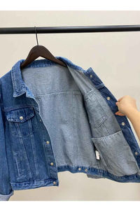 2025 Chaquetas vaqueras de algodón 100% personalizadas para mujer, chaqueta informal con bolsillo de Color sólido para mujer, estilo Primavera, ropa de alta calidad - Product Image 6