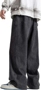 Pantalones vaqueros de mezclilla para hombre, personalizados, de cintura alta, estilo baggy, con lavado ácido y efecto desgastado, para verano, precio al por mayor - Product Image 2