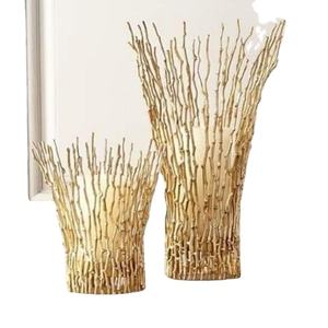 Trending <b>Flower</b> Vase Set of 2 <b>for</b> Home Decor Gold Color Home & Hotel Modern Design Metal Planter Pot <b>Flower</b> Pots <b>Table</b> <b>Top</b> Vases - Product Image 1